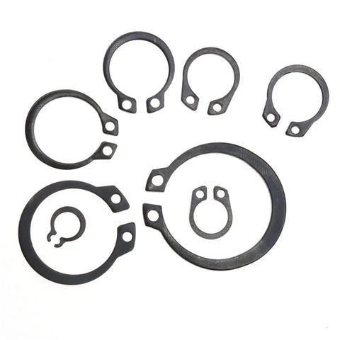 Beefy 160 Piece C Clip Washers Kit For M6 M8 M10 M12 M14 M16 M20 M25 Carbon Steel Black Shaft Retaining Clips displayed