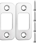 2 Pack Door Lock Plate Strike Plates For Exterior Doors One Inch By Two And One Quarter Inch with screws