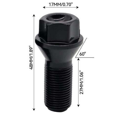 Premium Lug Wheel Studs Kit For BMW I3 I8 X1 X2 X3 X4 X5 X6 Z4 E70 E71 Heavy Duty Replacement Bolts And Nuts That Are Totally Sick And Built To Last With Rock Solid Performance, black alloy lug bolt 48mm