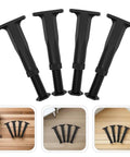 Eight Piece Adjustable Furniture Support Legs for Sofa and Cabinets, PP Material, Height 7.6 to 13.5 Inches, Easy Assembly