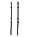 Bridle Cheek Pieces With Hook Fastening White Stitching One Half Inch Wide Havana Brown Full Size Premium Vegetable-Tanned Leather