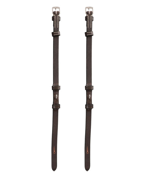 Bridle Cheek Pieces With Hook Fastening White Stitching One Half Inch Wide Havana Brown Full Size Premium Vegetable-Tanned Leather