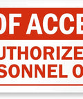 Roof Access Authorized Personnel Only Safety Sign 5 X 10 Inches Heavy Duty Hdpe Plastic with smooth mounting for outdoor use.