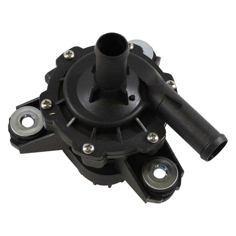 Premium Auxiliary Electric Water Pump For Toyota Mirai Rav4 2013 Through 2020, black plastic case with metal rotor and inlet.