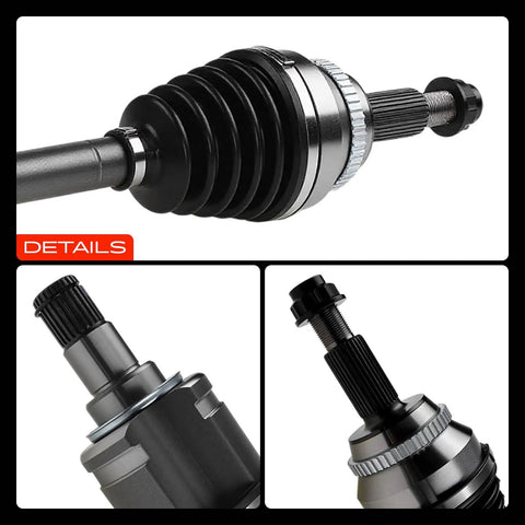 Front CV Axle Shaft Assembly Pair For Toyota Camry 2007 2017 3.5L V6 detailed view of spline end and ABS ring