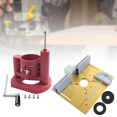 Precision Router Table Insert Plate With Micrometer Lift System Solid Aluminum Alloy Woodworking Accessory Kit with Mounting Hardware