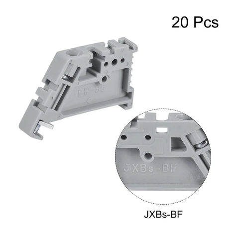 DIN Rail Mount Terminal Blocks End Stopper Screw Type Clamp Grey EW35 Pack Of 20, side view