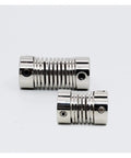 Rock Solid Flexible Shaft Coupler For Motor And Rotary Encoder Zinc Alloy Jaw Kit, showing two sizes for 6 mm and 8 mm bore.