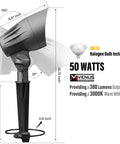Low Voltage Landscape Spotlights Pro-Grade 50W Halogen Outdoor Garden Lights, 12V Waterproof Metal Spot Light Kits, MR16 bulb included