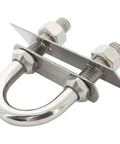 Two stainless steel bow/stern eye U-bolts with nuts and washers, 1/2 in stock diameter, 4-1/4 in length