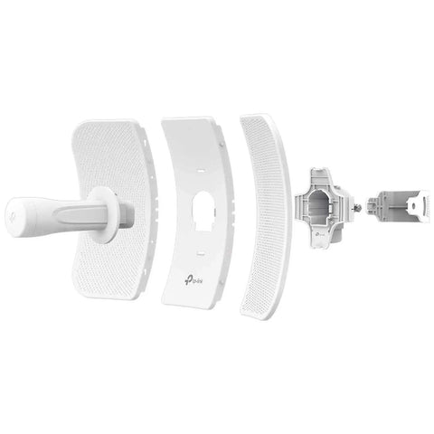 Exploded view of 5GHz Outdoor Wireless CPE for Point To Point And Point To Multipoint Bridges, 23dBi Directional Antenna.
