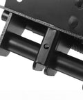 Black Four Inch Self Closing Door Hinge With 90 Degree Right Angle Dead Stop Bracket For Bulletproof Heavy Duty Cabinet close-up view