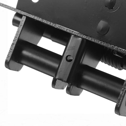 Black Four Inch Self Closing Door Hinge With 90 Degree Right Angle Dead Stop Bracket For Bulletproof Heavy Duty Cabinet close-up view