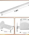 Solid Pine Wood Wall Mount Grab Bar, Tough As Nails Non Slip Staircase Handrail, Heavy Duty Safety Rail For Elderly And Families, Smooth Finish Indoor Outdoor Guardrail With Secure Brackets, 3 Ft Length For Home And Backyard, mounting brackets and dimensions view.
