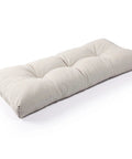 Non Slip Tufted Memory Foam Bench Cushion With FadeShield UV Resistant Fabric Water Resistant Thick Indoor Outdoor Seat Pad 36 By 14 By 4 Inches Cream.