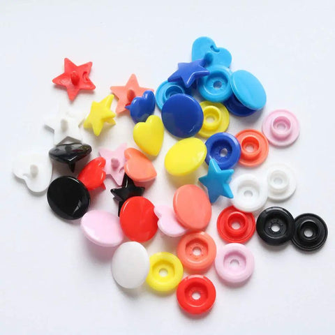 360 Sets Size 20 T5 Round Star Heart Plastic Resin Snaps Poppers Closures For No Sew Crafts And Cloth Projects With Durable Storage Container