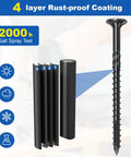 Image showing rust-resistant deck screw from Bulk 480Pcs Wood Screws Kit With Size 10 Deck Screws In Four Sizes For DIY Projects.