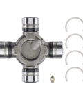 Greaseable Premium Universal Joint 424 Fits Ford F 250 Super Duty And Other Heavy Duty Trucks High Strength U Joint Replacement For Driveshaft Durable U Joint For Long Lasting Performance, shown with grease fitting and snap rings