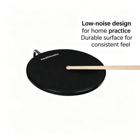 Practice pad with drumstick from Eight Piece Electronic Drum Kit With Mesh Heads, Realistic Kick Pedal, Easy Assemble Rack, And Drum Module
