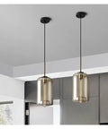 Nordic Industrial Glass Pendant Light Modern Single Lamp for Dining Bar Creative Decor,Artistic hanging in kitchen area.