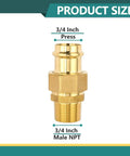 50 Pack Three Quarter Inch Copper Press Male Npt Fittings Premium Lead Free Brass Union Couplings No Sweat Install Without Flux Or Solder Guaranteeing Top Notch Leak Proof Plumbing Performance, 3/4 inch brass connector.