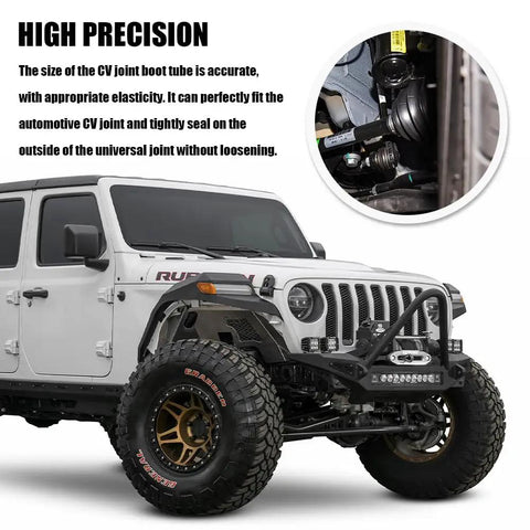 Two Pack CV Boot Kit With Four Stainless Steel Clamps And Six Cable Ties, Silicone CV Joint Boot Set, installed on Jeep for shaft size 19mm to 24mm