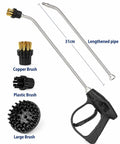 Piudoiliy 3200W High Pressure Commercial Steam Cleaner accessories, including copper, plastic brushes, and lengthened pipe.