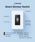 Matter Smart Dimmer Switch With Weather Display And Energy Monitoring No Fuss Setup Works With Apple Home Alexa And Google Home Single Pole Neutral Wire Required Precise 0 To 100 Percent Dimming For Reading Relaxing And Movie Nights showing touch screen and features