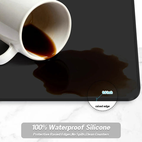 Silicone Coffee Mat 16 By 16 Inch Waterproof Heat Resistant Bar Mat For Espresso Machines Station Accessories No Slip