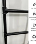 Heavy Duty Iron Bow Bed Ladder With Wide Round Tube Treads Black Wrought Iron Built Tough For Loft And Basement Access