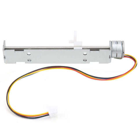 2 Phase 4 Wire Stepper Motor Linear Rail With 80mm Stroke Screw Actuator And Adjustable Slider showing motor and rail design.