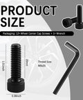 Fuel Wheel Center Cap Screws Replacement Kit With Hex Wrench showing 12 bolts and wrench dimensions, 1.01 inch and M6x20 thread.