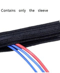 Self Closed Cable Sleeve Made Of PET Braided Material with exposed wires, 50mm width for cable management, UV resistant.