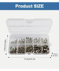 All In One Hex Nuts And Bolts Set With 120 Or 320 Pieces, Grab And Go Universal Hardware Kit in open storage box with dimensions