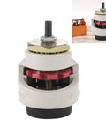 Close-up of 4 Pack Heavy Duty Leveling Caster Wheels With Threaded Stem, Adjustable Height Casters For Machinery Benches, Industrial Equipment, Smooth Quiet Rollers, 8 X 6 X 7.5 Cm, showing threaded stem and red adjustment dial.