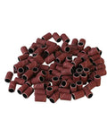 Knockout 384 Piece Sanding Drum Kit Featuring 360 Abrasive Sleeves And 24 Steel Mandrels Designed For Rotary Tools Grinders And Power Drills All Purpose Grit Package, close-up of abrasive sleeves.