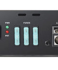 Back view of the Beast 2000W Monoblock Class D Car Amplifier with terminal connections and fuses visible.