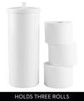 Freestanding Toilet Paper Storage Holder With Lid For 3 Extra Rolls White Floor Stand Organizer