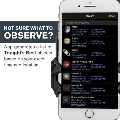 StarSense Explorer 8 Inch App Enabled Telescope with 203mm Dobsonian Mount, Smartphone Dock and StarSense App interface