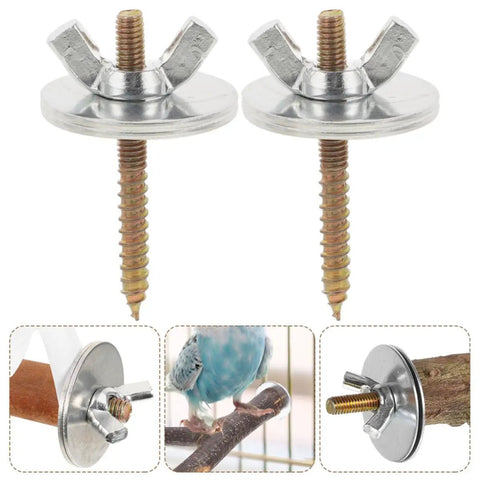 12 Sets Bird Cage Screws Fixing Kit For Stands And Cages Durable Silver Iron Hardware With Screws Cage Nuts Rails Perches And Springboards For Quick Assembly And Secure Mounts, silver iron screws