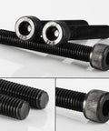 Boss Level M5 X 20mm Socket Head Cap Screw Bolts Grade 12.9 Alloy Steel Black Oxide Full Thread Hex Drive showing top and side views.