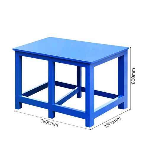 Tough As Nails Steel Workbench Designed With Twin Locking Drawers And Open Bottom Racking For Knuckle Busting Garage Jobs Precision Machine Shop Duties And Long Build Days, 1500mm x 800mm, blue steel construction.