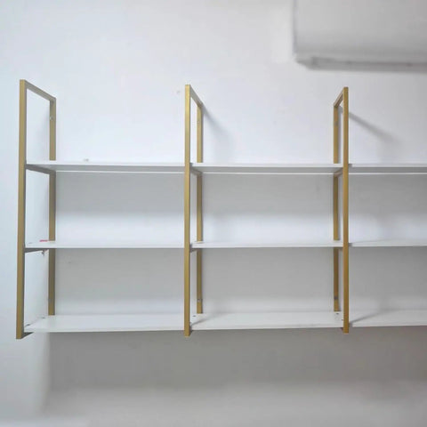 Industrial Wrought Iron Three Tier Floating Shelf Brackets Built Like A Tank For Ceiling And Wall Mount Heavy Duty Black Metal Supports.