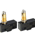 Two Pack LXW5-11Q1 Panel Mount Roller Plunger Micro Limit Switches With 1NO 1NC, 15A, 125V 250V Or 380V AC, IP62 Dustproof, Ideal For AC DC Control Circuits, High Precision, Durable Mechanism, black housing