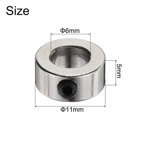 6mm Shaft Lock Collar Set Screw Ring 304 Stainless Steel 11mm Outside Diameter 5mm Thick 10 Pack For Lead Screw And Rod Shafts