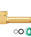 Brass Garden Hose Reel Replacement Fitting Three Quarter Inch GHT Female To One Half Inch NPT Male Swivel Elbow Adapter 4.72 Inch Length 1 Pack Includes Gasket Set And Sealing Tape For Leak Free Installation, brass adapter with gasket set