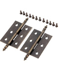 Rotating Concealed Door Hinge Set 2 Pack 55mm By 39mm Antique Bronze Cabinet Cupboard Drawer Hinges With 6 Holes and screws