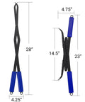 Heavy Duty Collapsible Firewood Tongs 28 Inch Solid Manganese Steel With Serrated Scissor Jaws displayed with measurements.