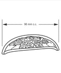 Provence Collection Center To Center 3.75 Inch Pewter Traditional Cabinet And Drawer Pull Handle with 96 mm measurement diagram