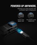 Charging Oclip Mini Rechargeable EDC Clip Flashlight With Dual Light Sources White Daylight And Red Night Vision, USB-C cable connected